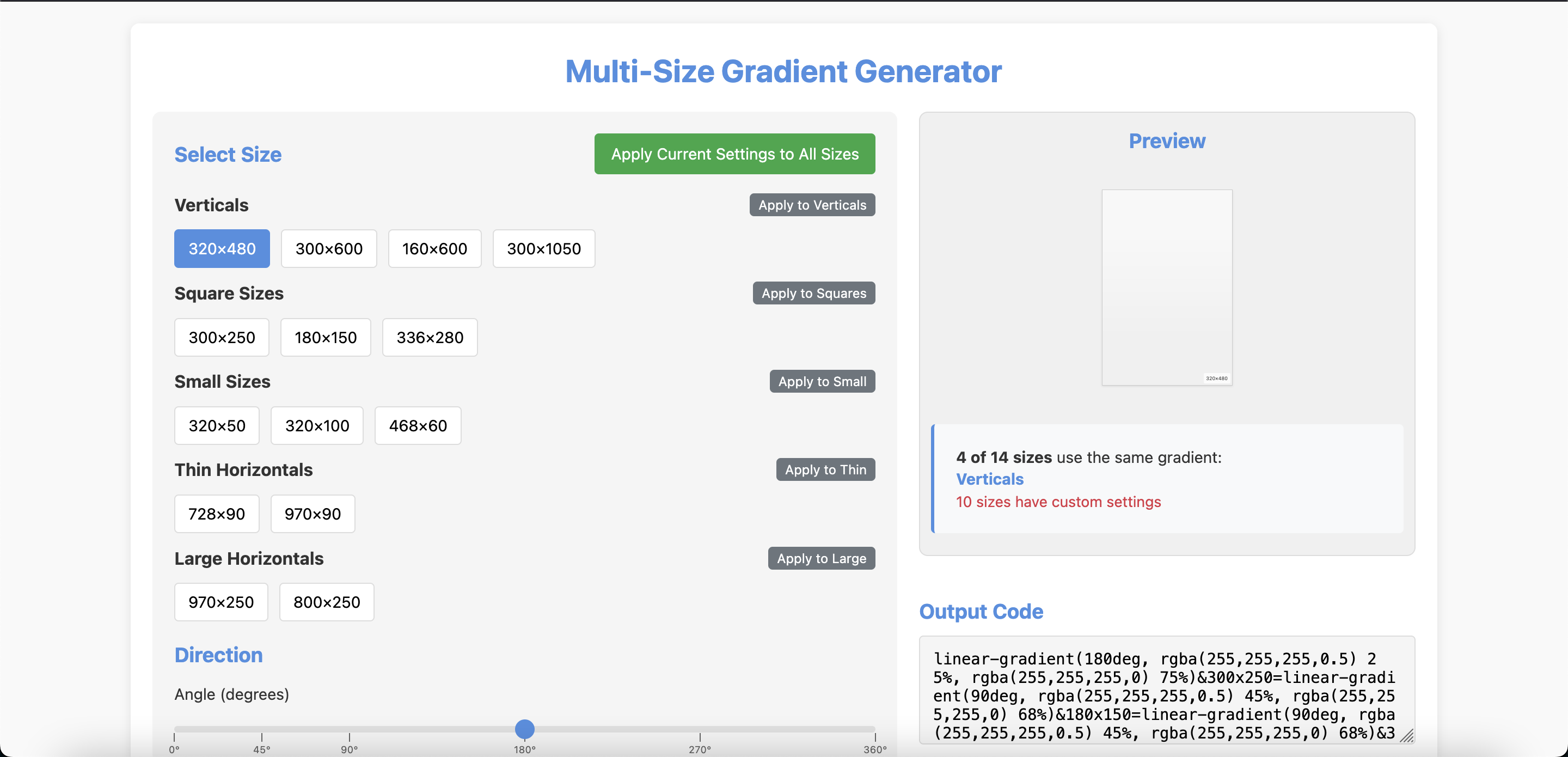 Multi Size Gradient Tool